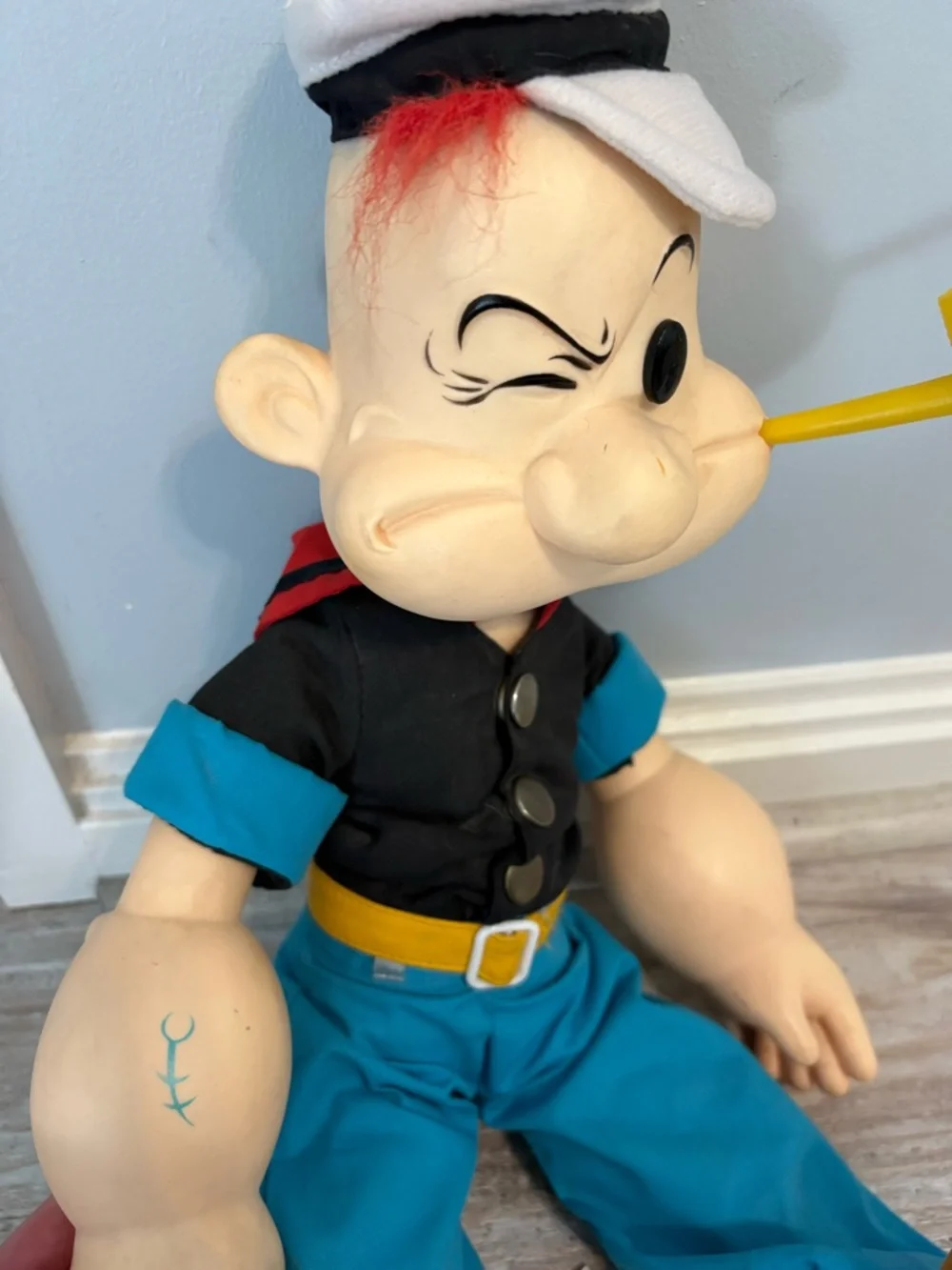 Vintage 1985 Presents Hamilton Gift King Feature Popeye Doll 18 Inch - Picture 3 of 6